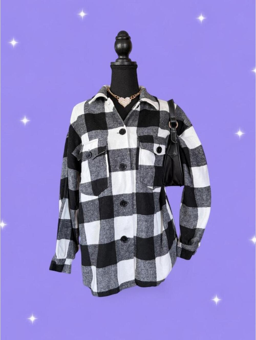 Vintage 90s Y2K Forever 21 Thick Buffalo Plaid Flannel Jacket size medium 🖤